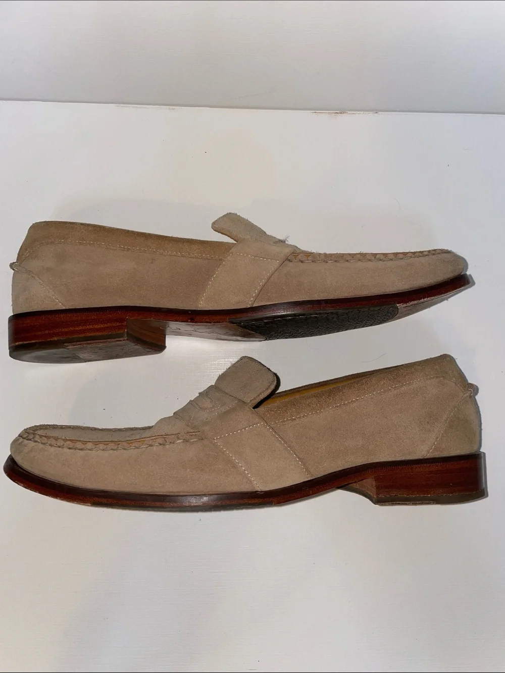Cole Haan Men's Suede Leather Penny Loafers in Tan - Sz 9